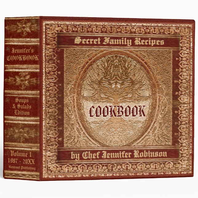 Vintage Look Cookbook Binder (Front/Spine)