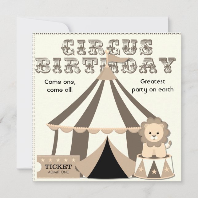 Vintage look Custom Circus Invitation d'anniversai (Devant)
