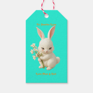Vintage Look Custom Personalize Easter Bunny Cute  Gift Tags