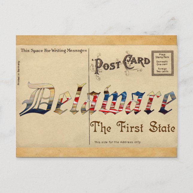 Vintage Look Delaware Ancienne carte postale (Devant)