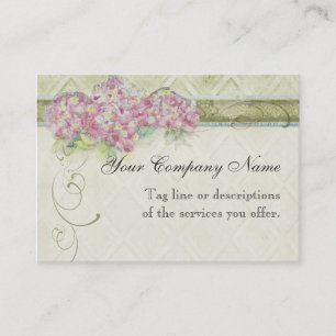 Vintage Look Floral Blue Hydrangea Flowers Swirl Business Card
