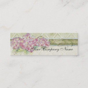 Vintage Look Floral Blue Hydrangea Flowers Swirl Mini Business Card
