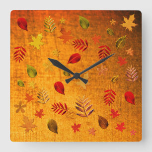 Vintage-Look gold used Square Wall Clock