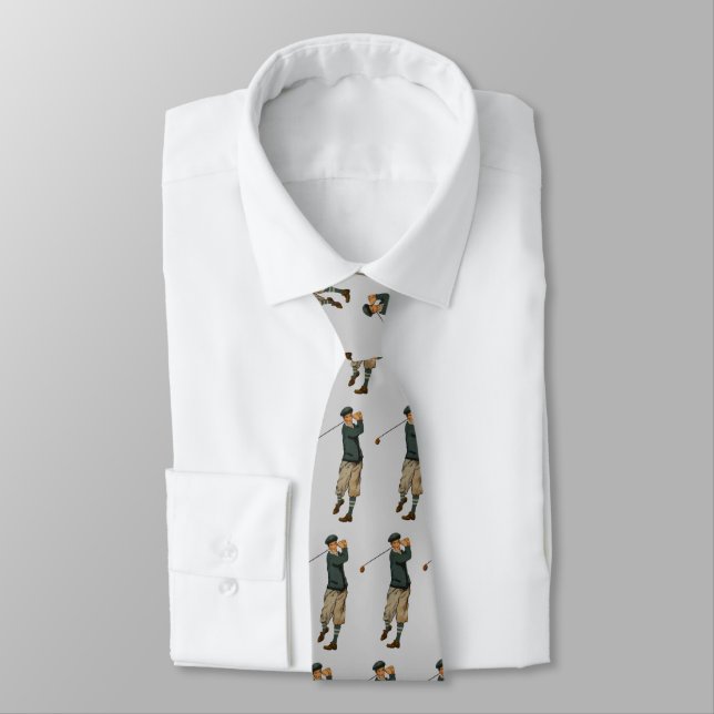 Vintage look golfer golf tie (Tied)