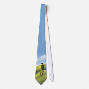 Vintage look golfer golf tie