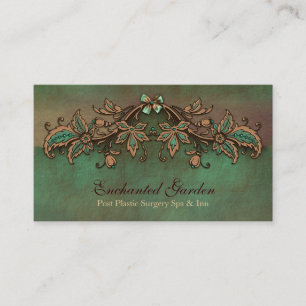 Vintage Look Green and Brown Custom Business Card