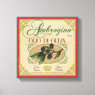 Vintage look Italian Retro Label Art Canvas Print