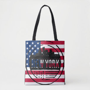 Vintage look New York with Stars & Stripes  Tote Bag