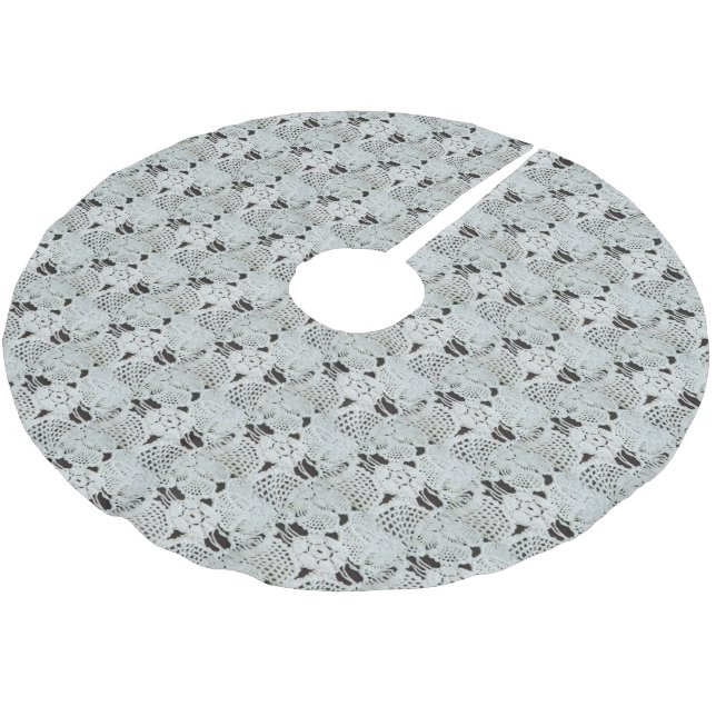 Vintage Look of Crochet Brushed Polyester Tree Skirt (Angled)