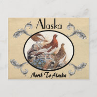 Vintage Look Old Postcard Alaska State