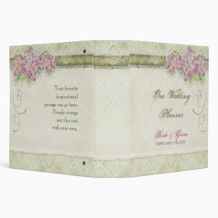 Vintage Look Pink Hydrangea - Wedding Planner Binder