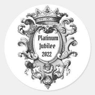 Vintage Look Platinum Jubilee 2022 Classic Round Sticker