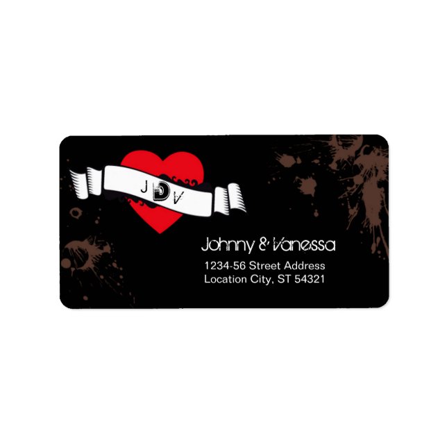 Vintage Look Rock & Roll Music Themed Wedding Label (Front)