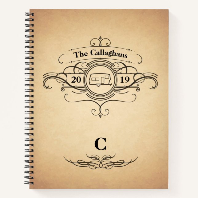 Vintage Look RV Camper Travel Journal (Front)