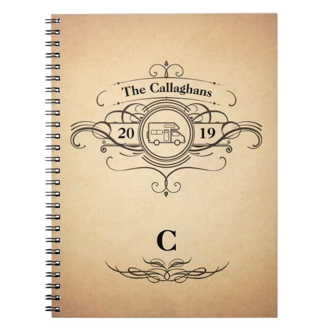 Vintage Look RV Motorhome Travel Journal (Front)