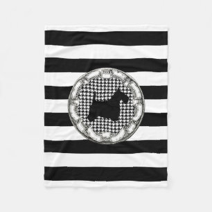 Vintage Look Scottish Terrier Personalize Fleece Blanket