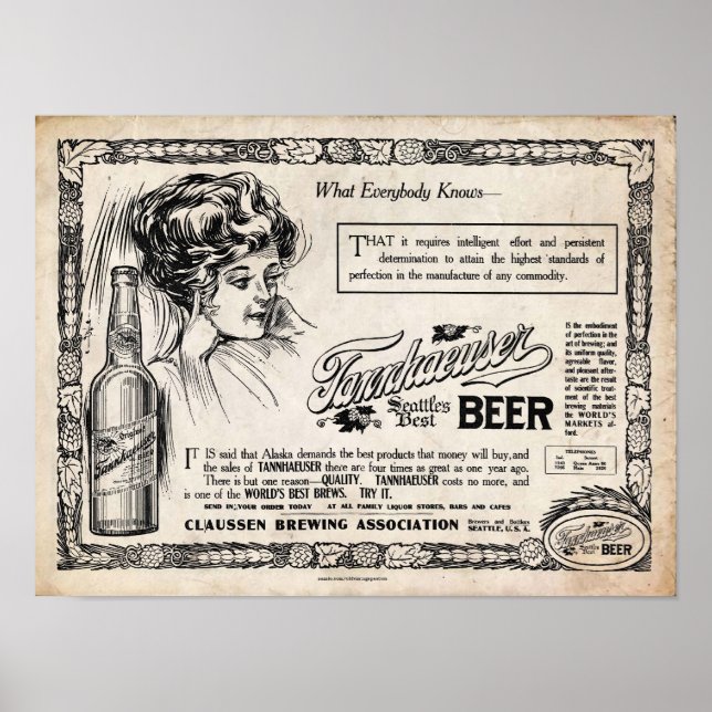 Vintage look Tannhaeuser Beer Print (Front)