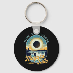Vintage Look Total Solar Eclipse Niagara Falls  Keychain