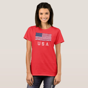 Vintage Look US Drapeau (texte blanc) T-shirt femm