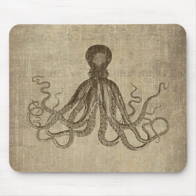 Vintage Lord Bodner Octopus Triptych Mouse Pad (Front)
