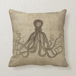 Vintage Lord Bodner Octopus Triptych Throw Pillow