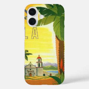 Vintage Los Angeles, California Mission with Palm iPhone 16 Case