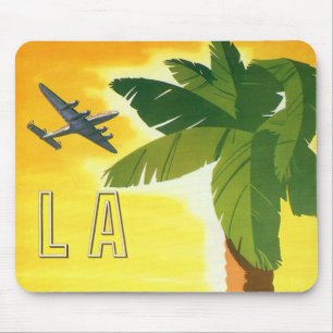 Vintage Los Angeles, California Mission with Palm Mouse Pad