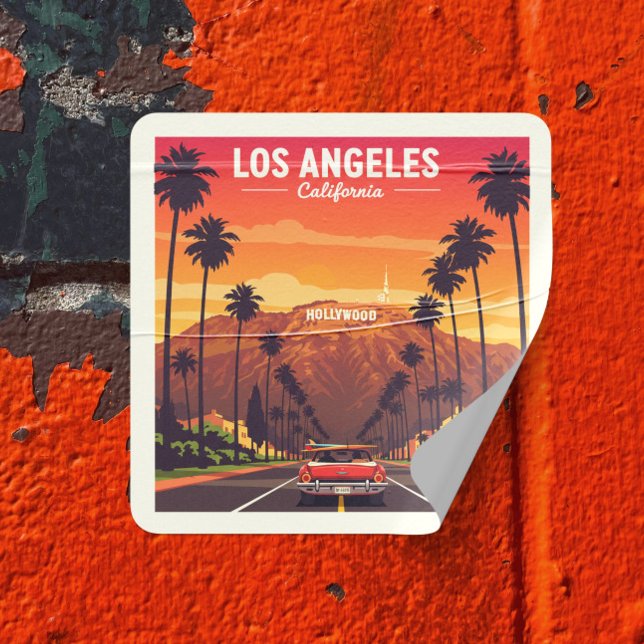 Vintage Los Angeles California Square Sticker (Creator Uploaded)