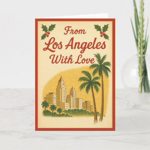 Vintage Los Angeles Christmas Folded Holiday Card