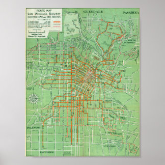 Vintage Los Angeles Map Poster 1935