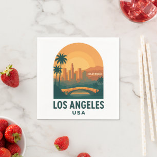Vintage Los Angeles Travel – Retro Hollywood Napkin