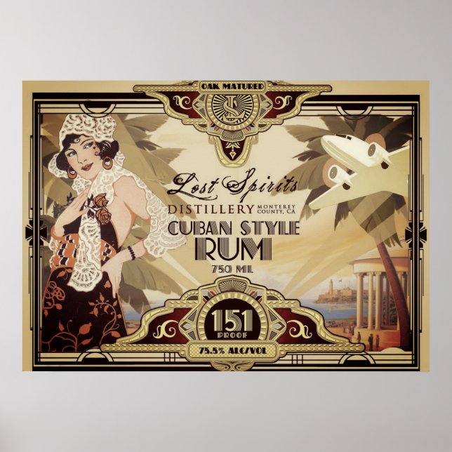 Vintage Lost Spirits Travel Poster (Front)