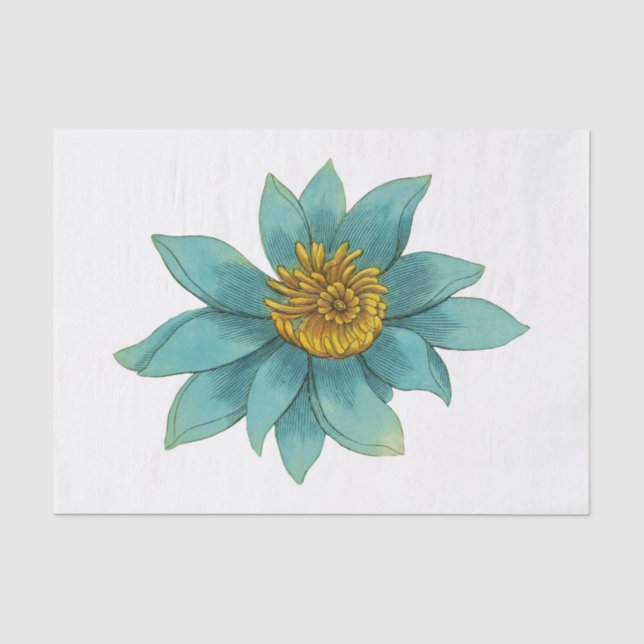 Vintage Lotus Flower #1 Tissue Paper (Front)