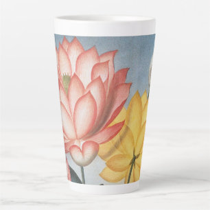 Vintage Lotus Flowers, The Sacred Egyptian Bean Latte Mug