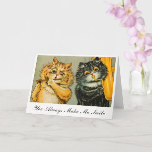 Vintage Louis Wain Cats You Always Make Me Smile Card
