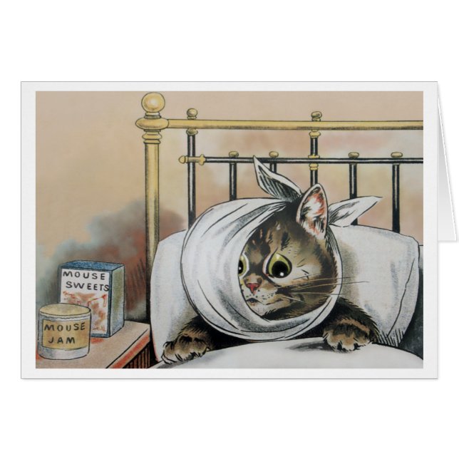 Vintage Louis Wain Playing Truant Cat Art Card (Front Horizontal)