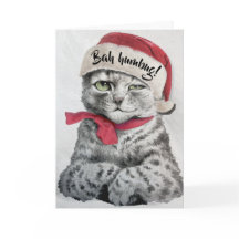 Vintage Louis Wain Santa Tabby Cat Art