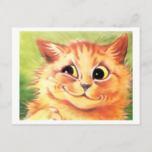 Vintage Louis Wain Smiling Cat Postcard