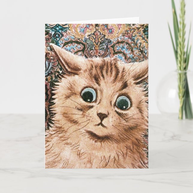 Vintage Louis Wain Wallpaper Cat Card (Front)