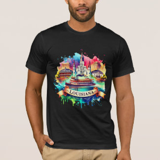 Vintage Louisiana Map T-Shirts – Retro us state