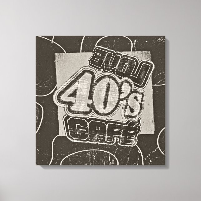 Vintage Love 40's Cafe - Wrapped Canvas (Front)