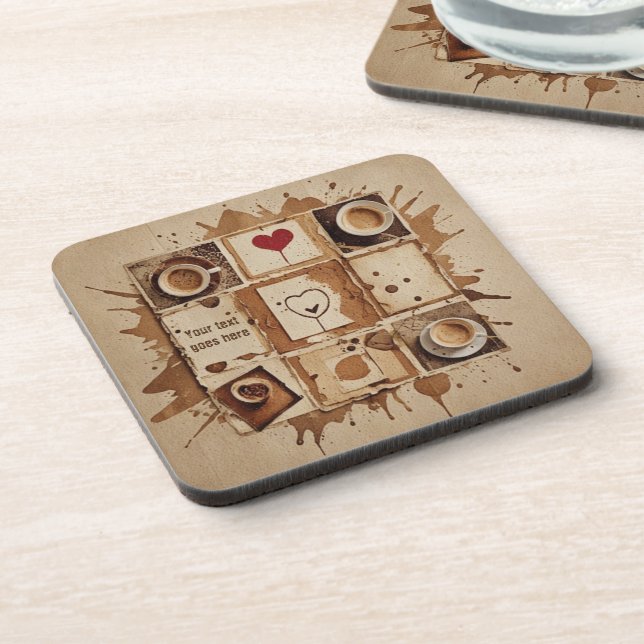 Vintage Love and coffee Coaster (Left Side)