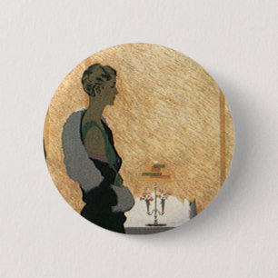 Vintage Love and Romance, Couple Elegant Dinner 2 Inch Round Button