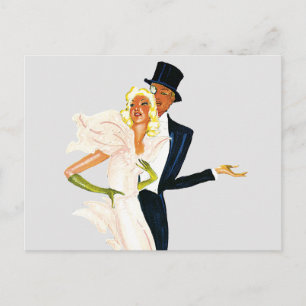 Vintage Love and Romance, Modern Wedding Couple Postcard