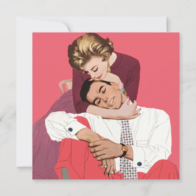 Vintage Love and Romance, Newlyweds Invitation (Front)