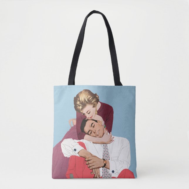 Vintage Love and Romance, Newlyweds Tote Bag (Front)
