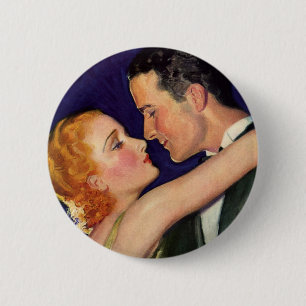 Vintage Love and Romance, Retro Hollywood Movies 2 Inch Round Button