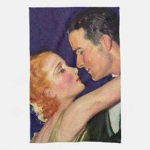 Vintage Love and Romance, Retro Hollywood Movies Kitchen Towel