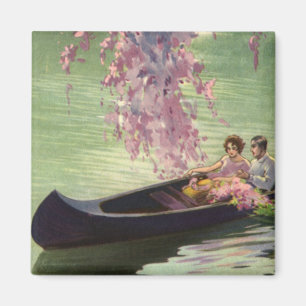 Vintage Love and Romance, Romantic Canoe Ride Magnet