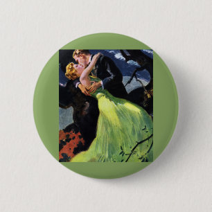Vintage Love and Romance, Romantic Kiss 2 Inch Round Button